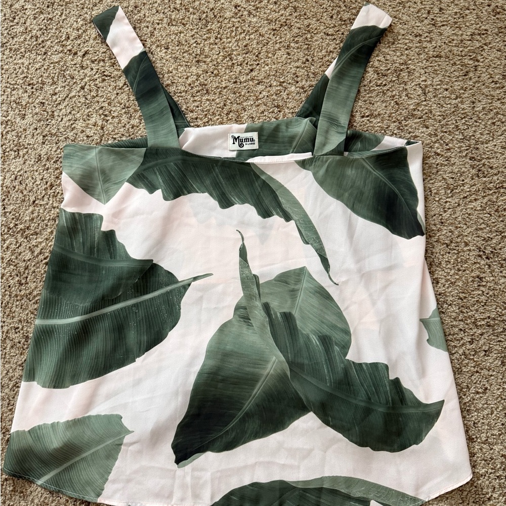 Show Me Your MuMu Green Leaf Print Tank Top